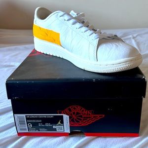 Air Jordan 1 Centre Court Men Shoes Size US 9 Color White/ University Gold